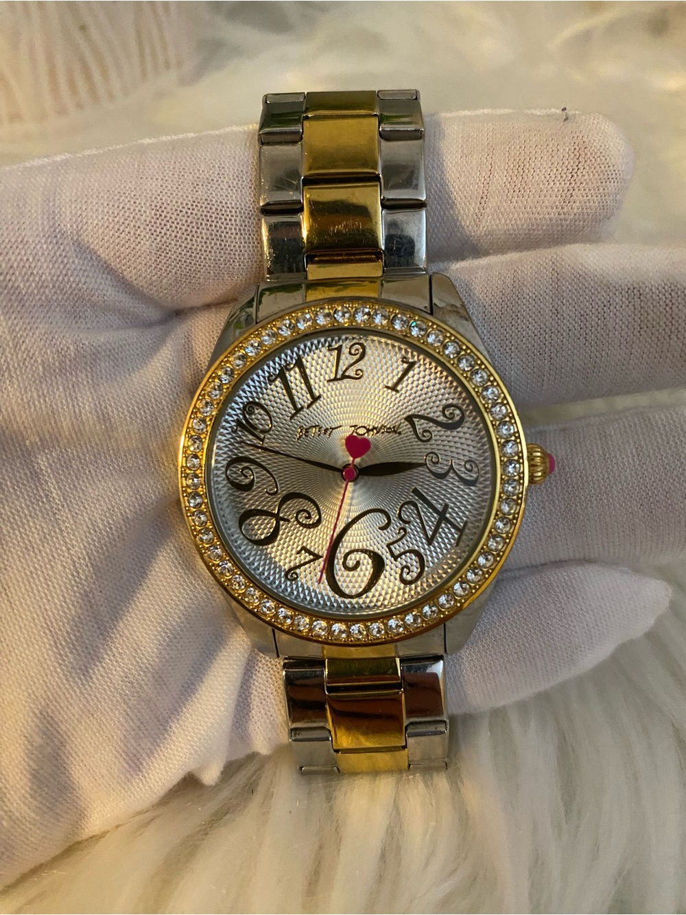 Betsey Johnson Women's Two-Tone Crystal Accent Watch - Gold/Silver